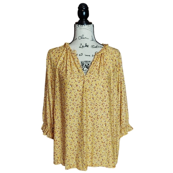Melloday Blouse Size 1X Yellow - Picture 1 of 15